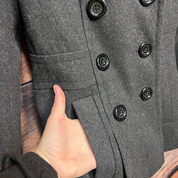 Express Charcoal Double-Breasted Pea Coat - Picture 6 of 16